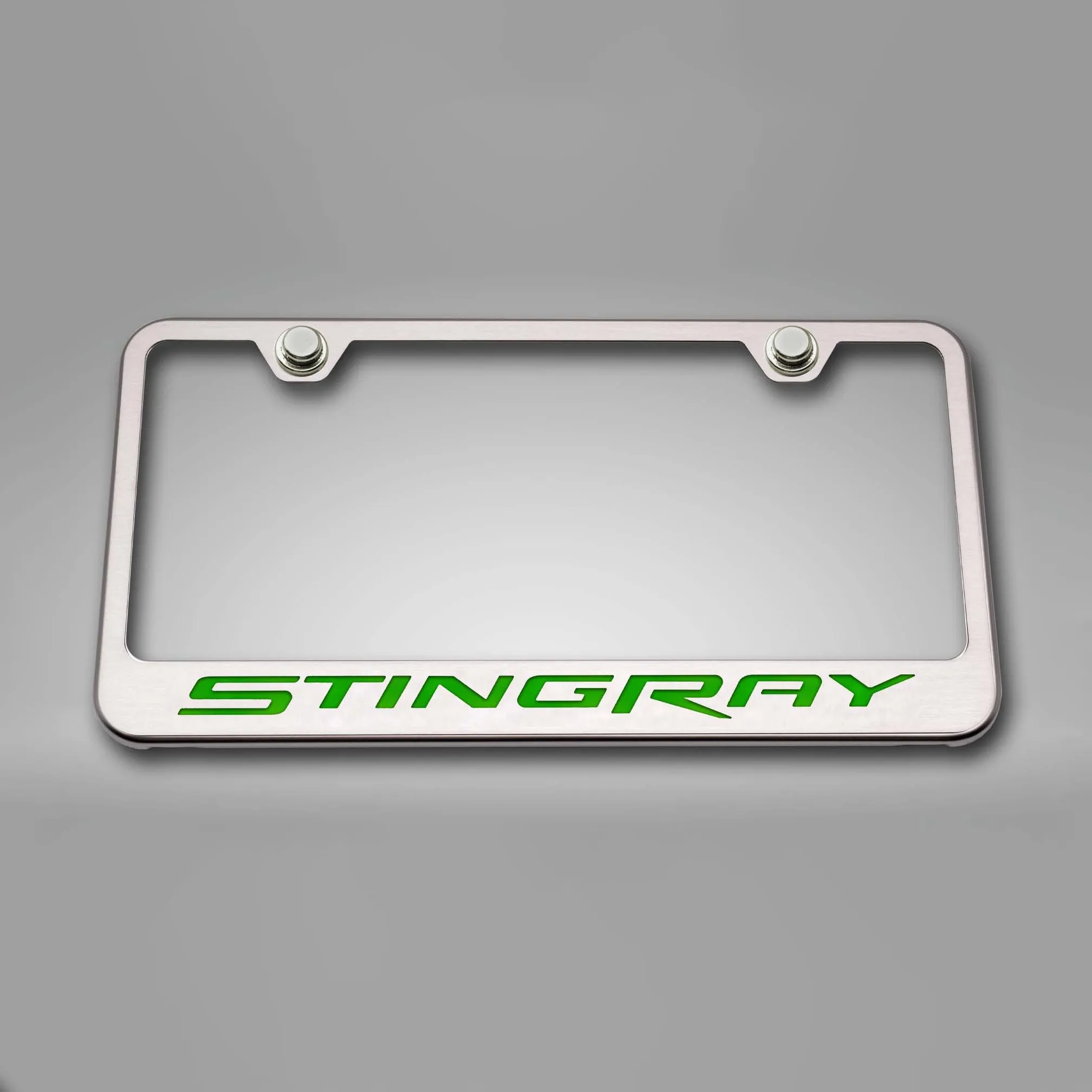 2014-2019 C7 Corvette - License Plate Frame STINGRAY Lettering  - Stainless Steel