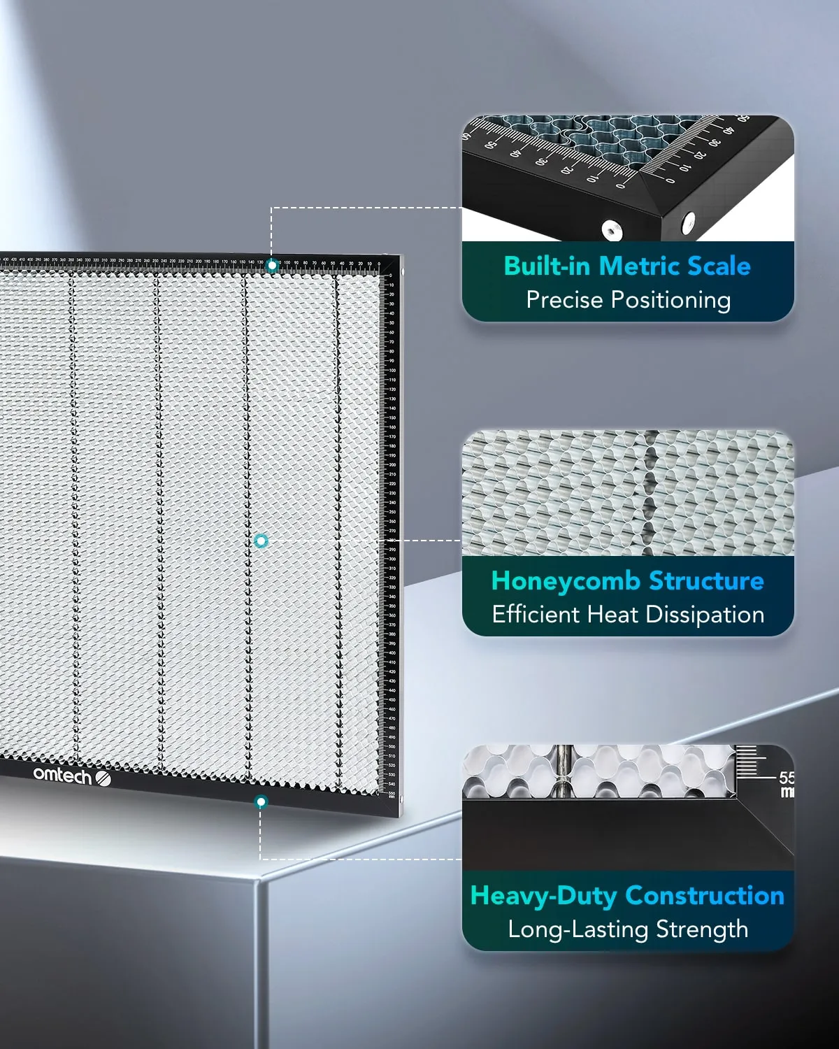 20x28 Inch Honeycomb Working Table for Laser Engravers with Built-in Scale