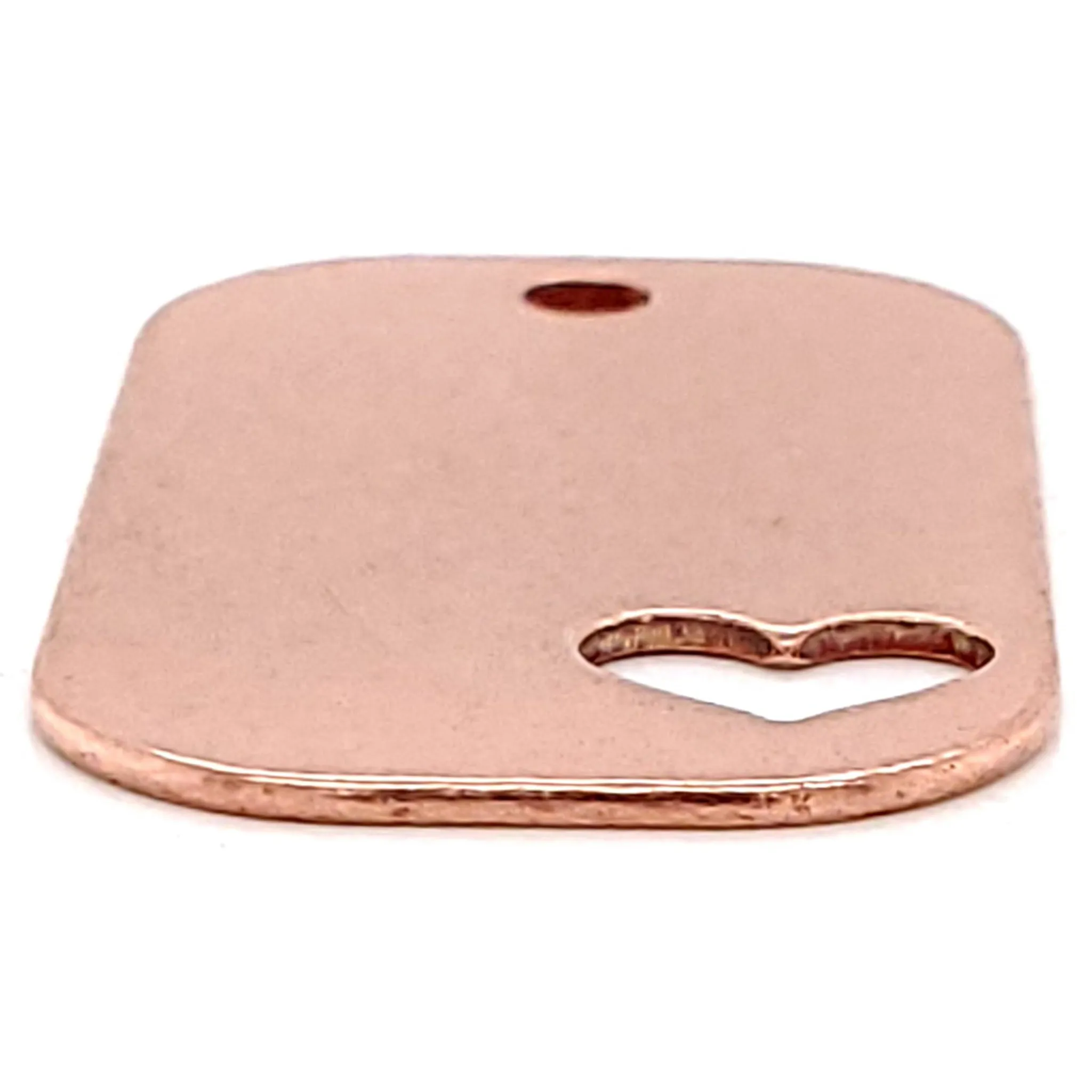 Copper Blank Heart Cutout Dog Tag Pendant / SBB0185