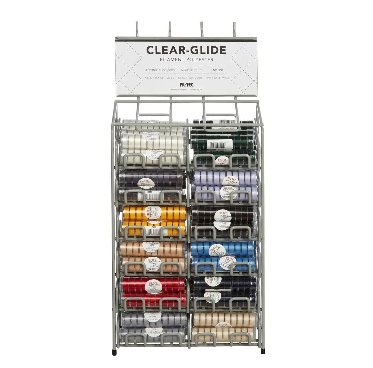 Fil-Tec Clear-Glide Plastic Sided Machine Embroidery Bobbins Size L - Tubes of 10 Bobbins