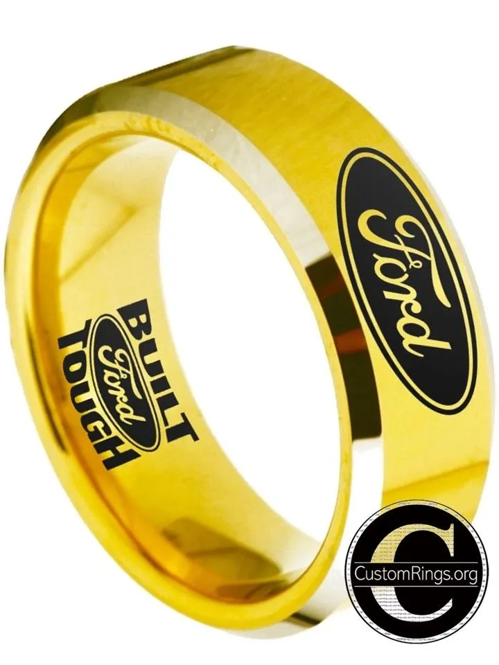 Ford Ring Ford Wedding Band 8mm Tungsten Gold Ring Sizes 4 - 17