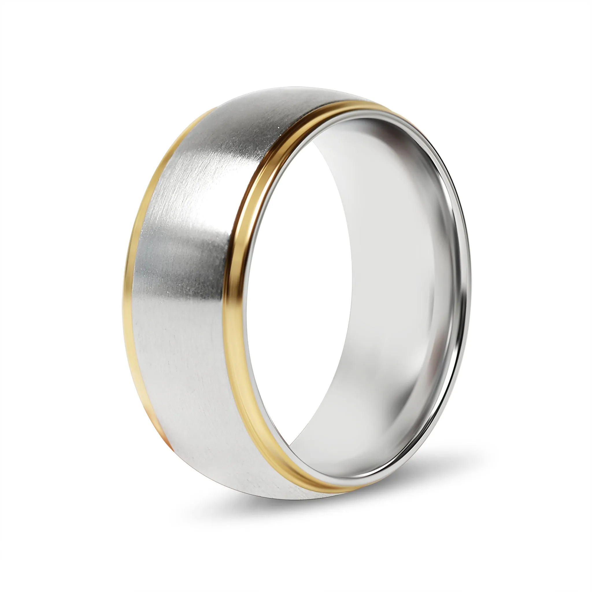 Gold Edge with Brushed Center Stainless Steel Ring / CFR0003