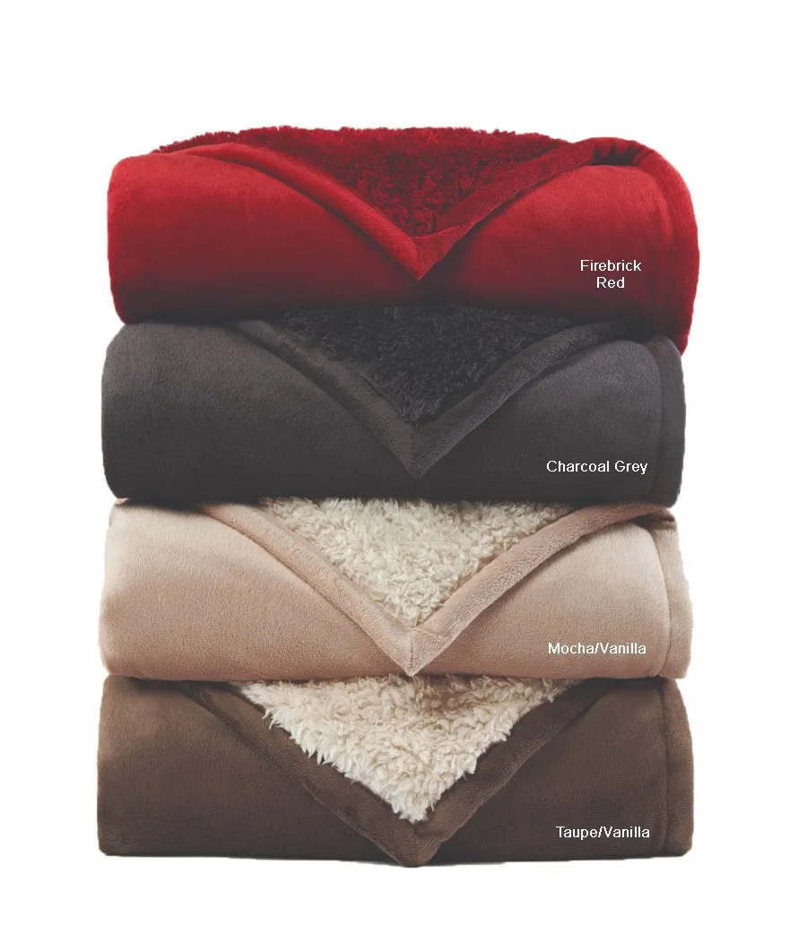 Graham Howard© "Dog Sled" Embroidered Alpaca Throw Blanket - Mocha/Vanilla