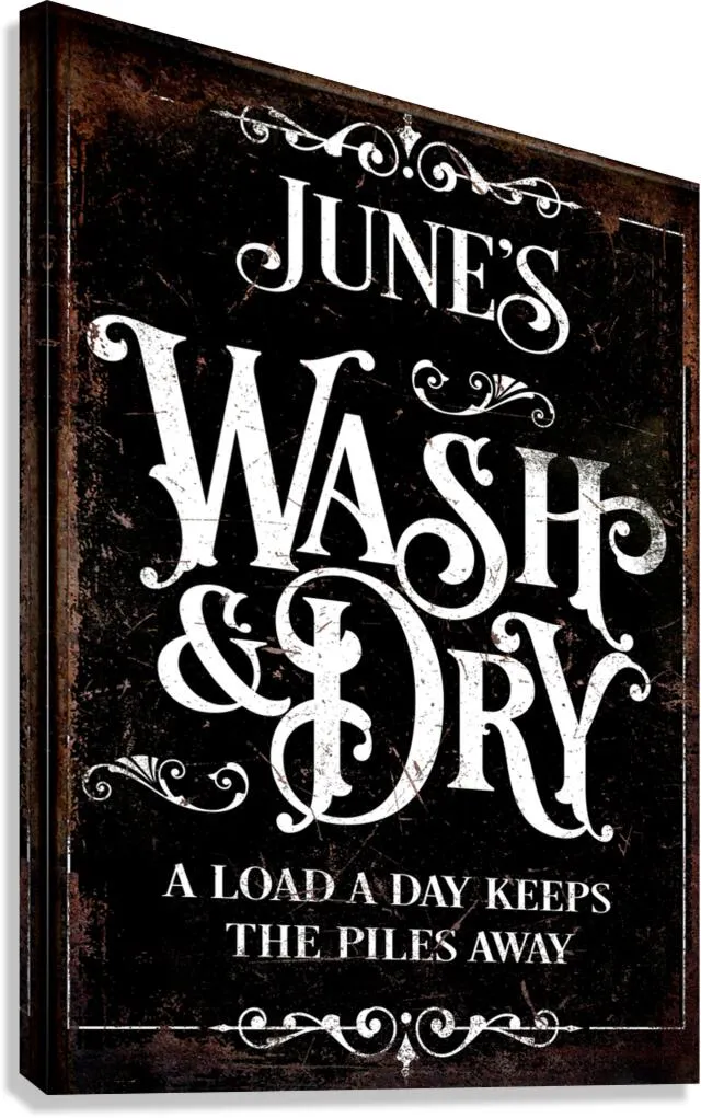 Laundry Room Decor Signs Wash & Dry Personalized