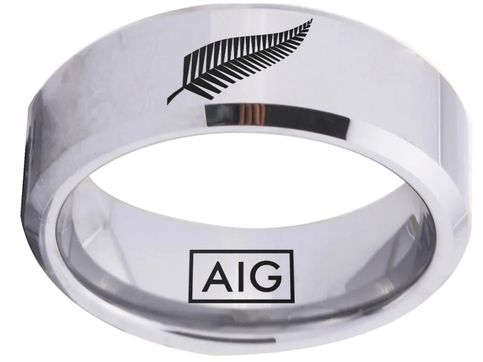 New Zealand All Blacks Ring Silver Ring Tungsten Rugby #allblacks
